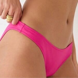 NWT J Crew Heritage '89 Fuchsia Flamingo Pink High Leg Cheeky Bikini Swim Bottom